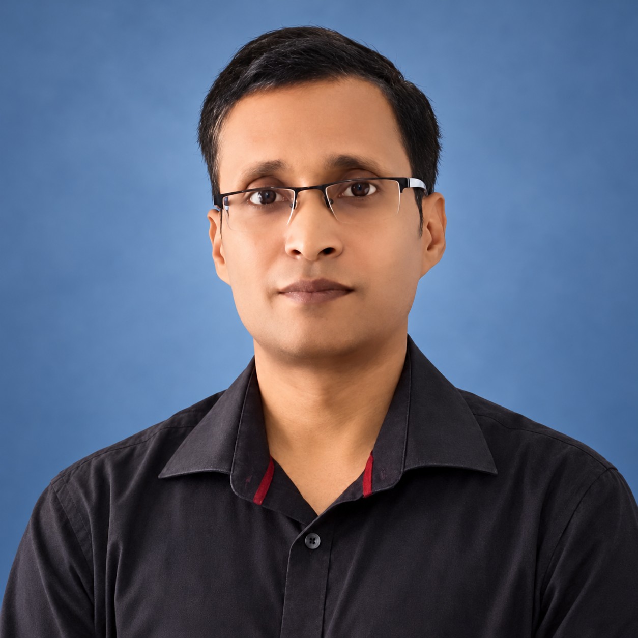 Exampay faculty member in a black shirt and glasses